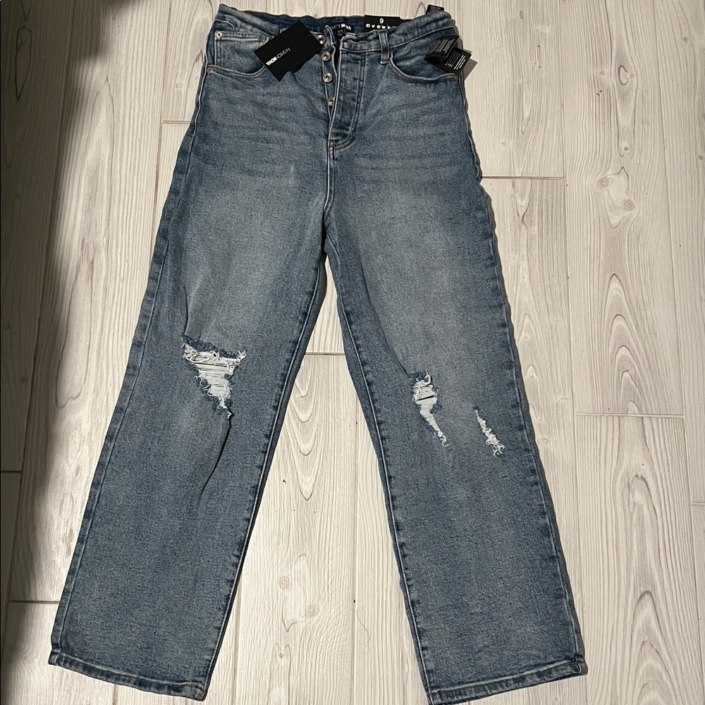 Fashion Nova High Waist Distressed Denim NWT